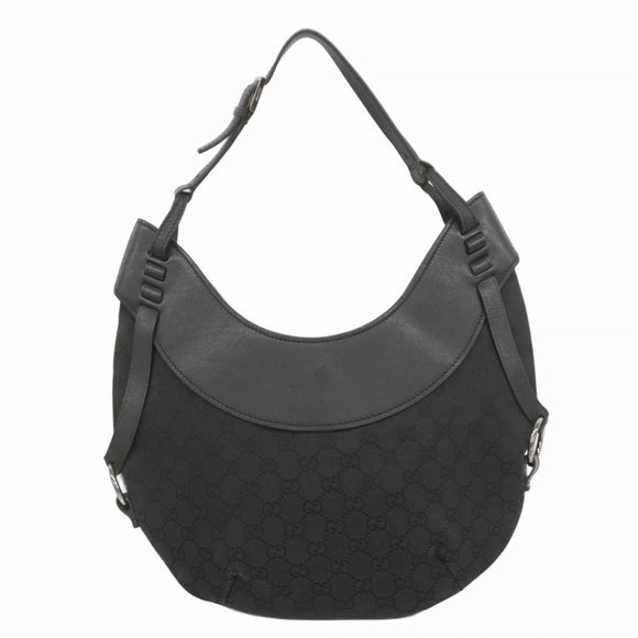 Gucci Shoulder Bag GG Canvas 106250 Black Women's - Picture 1 of 10
